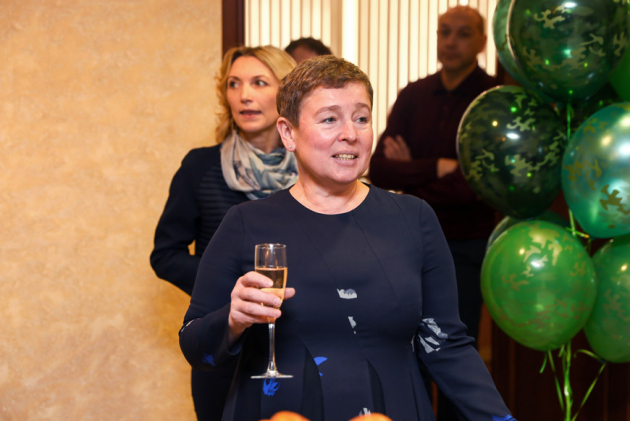 Светлана Хименко на праздновании 23 февраля в холдинге «Социум». 2020 год