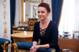 Екатерина Латынцева на праздничном вечере после VIII Конференции руководящего состава Группы компаний «СОЦИУМ». Июнь 2022 года