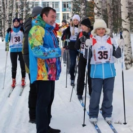 Лыжники на старте