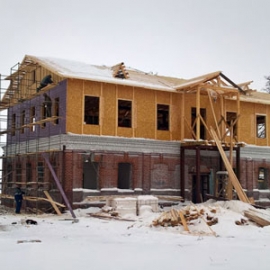 Строительство общественного центра в Хирино