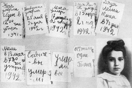 Страницы дневника Тани Савичевой. Фото: wikimedia.org, world-war.ru