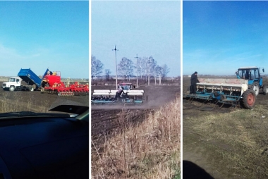 Посевная в полях села Хирино