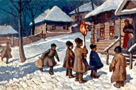 Репродукция с картины М. Гермашева «Со звездой». Издана фирмой «Ришар», отпечатана в типографии товарищества «Р.Голике и А.Вильборг». Петроград, 1916 г. Фото: wikipedia.org