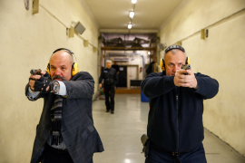 Эдуард Лис и Дмитрий Шадров на занятиях по повышению профессиональной подготовки сотрудников компании ЧОП «ВПК-Безопасность»