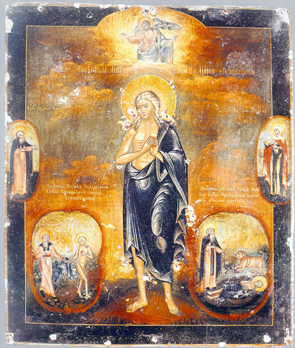 «Святая Мария Египетская со сценами жития» (икона XVIII века). Фото: wikipedia.org